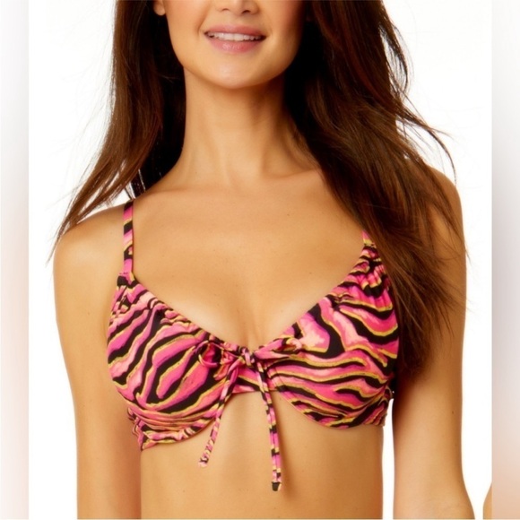 Salt + Cove Mane Event Underwire Bralette Bikini Top NWT size S Zebra Print swim - Picture 2 of 13